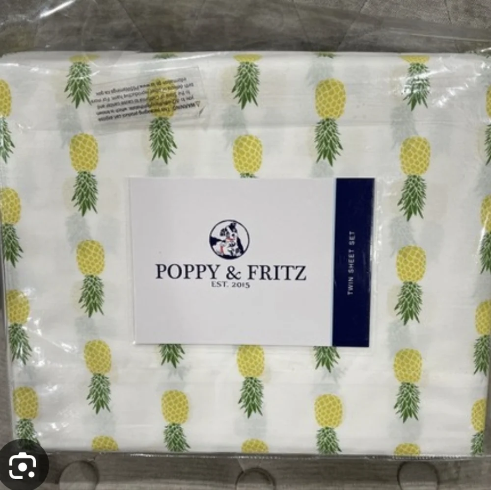 Tropical Pineapple Print Bedding Set - Yellow and Green